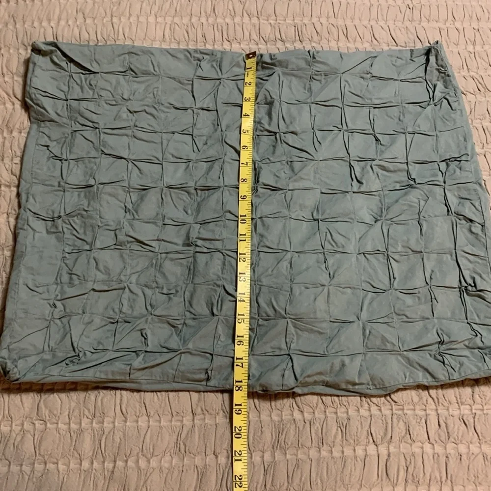 West Elm Puffed/Quilted Standard Size Cotton Sage Sham/ Pillowcases 2
